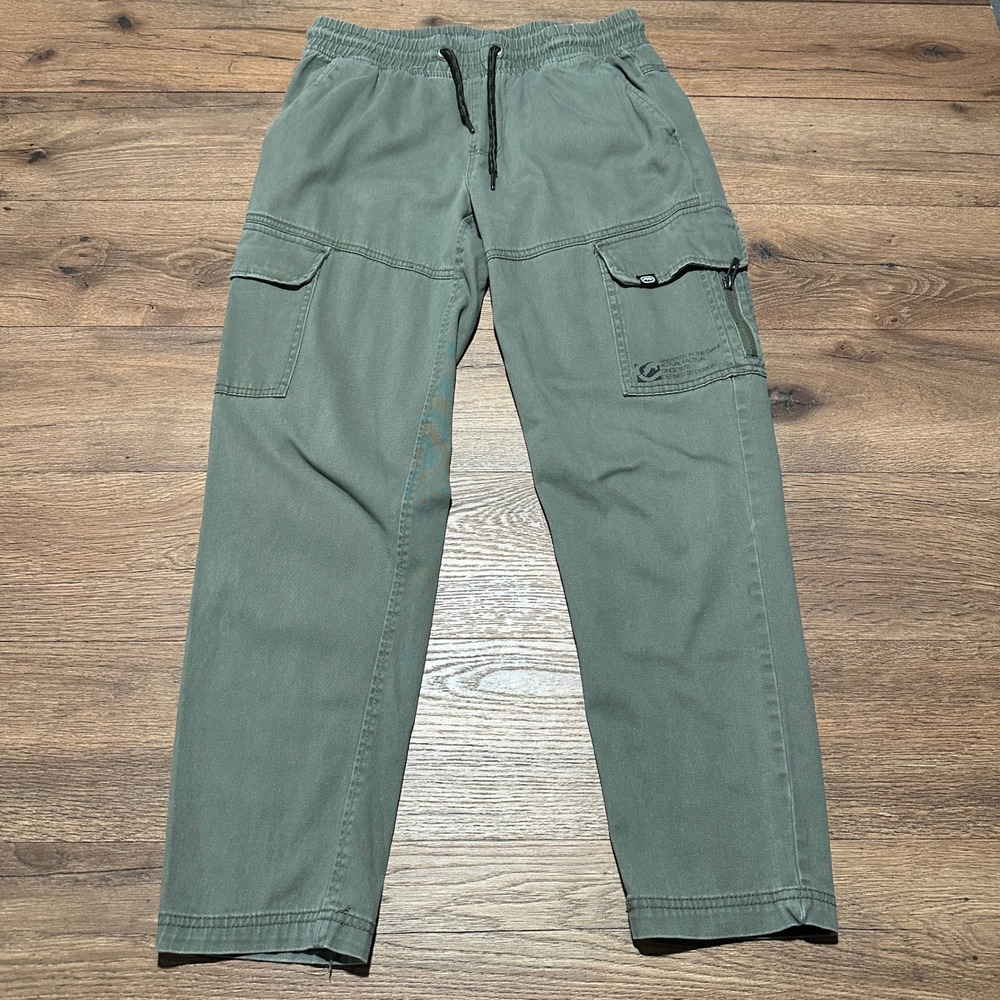 Y2K Ecko Unltd Green Cargo Pants Drawstring Waist Men Size S